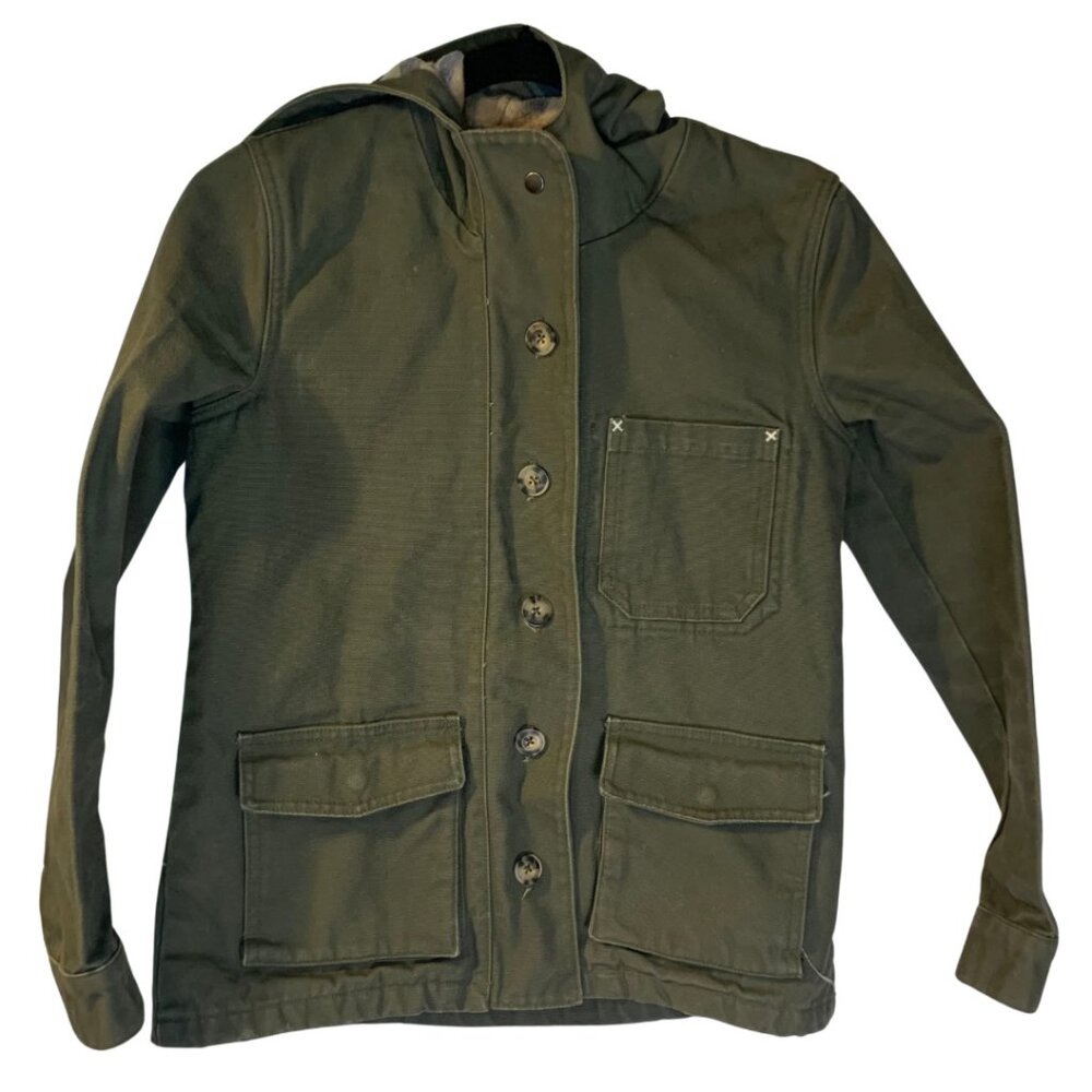 Marine Layer Olive Green Utility Jacket with Hood